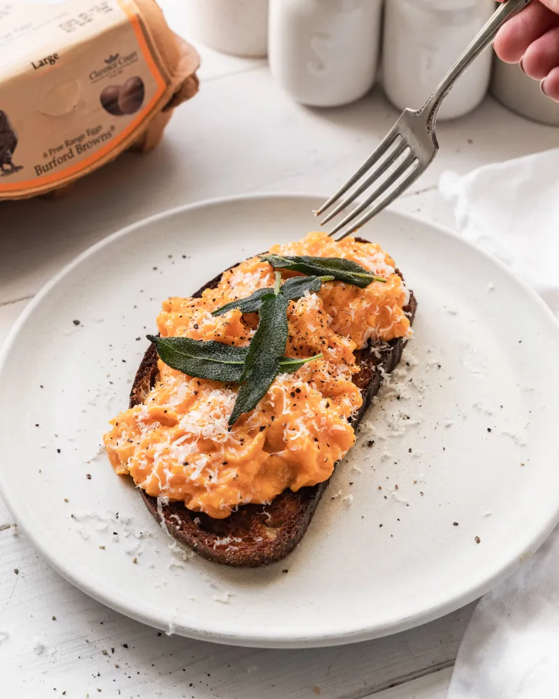 Scrambled Eggs with Sage Butter
