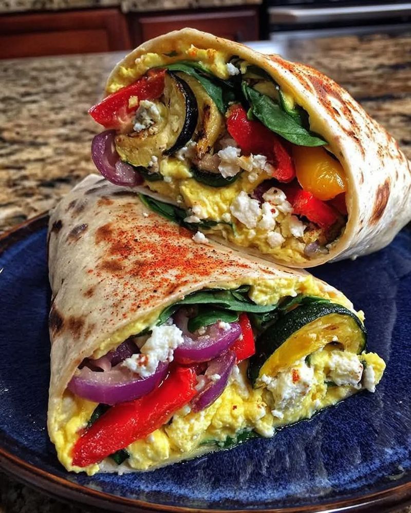 Roasted Red Pepper and Hummus Wrap
