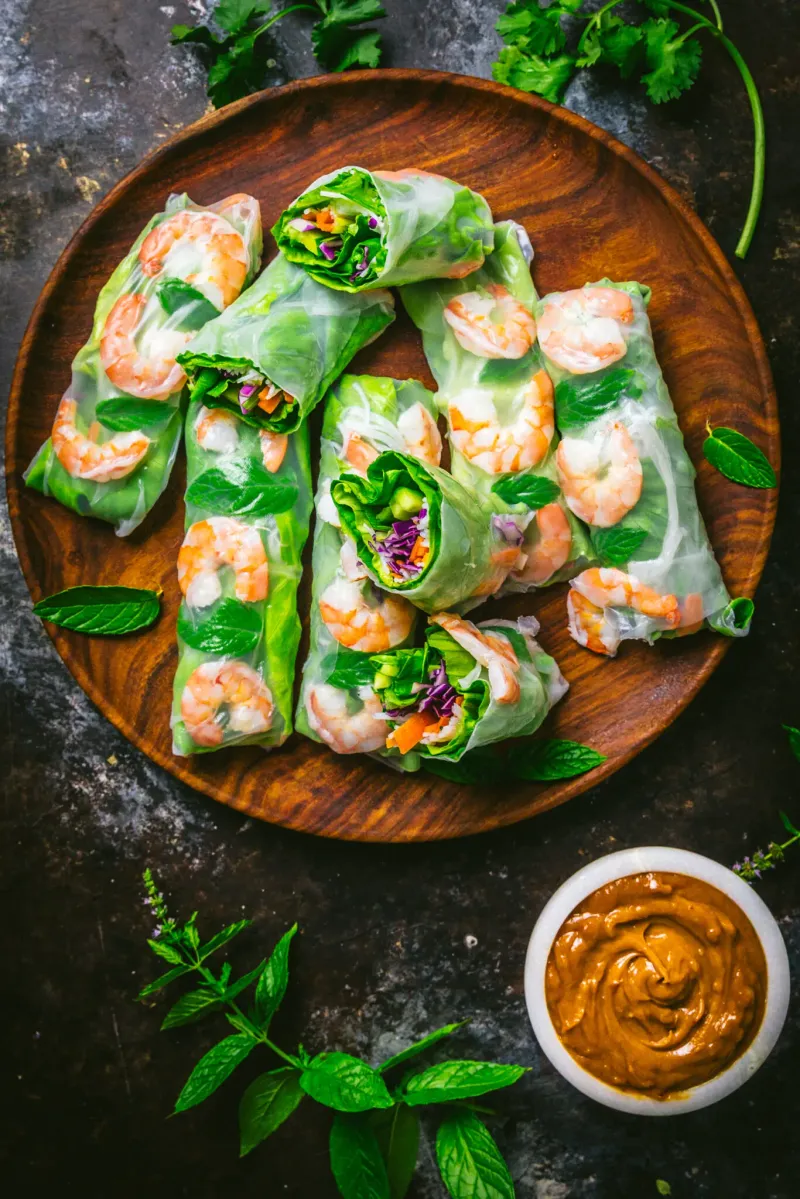 Spring Rolls with Peanut Sauce