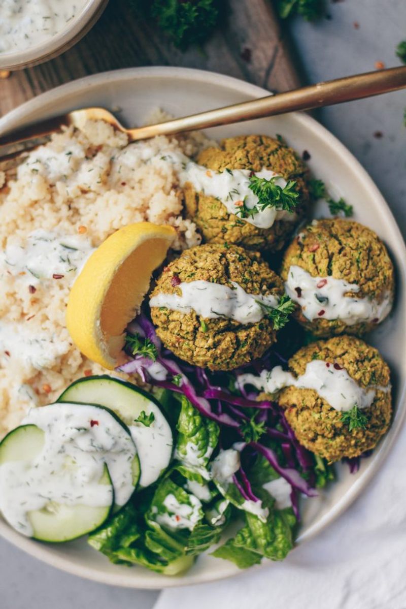 Falafel Bowls With Tzatziki And Cucumber
