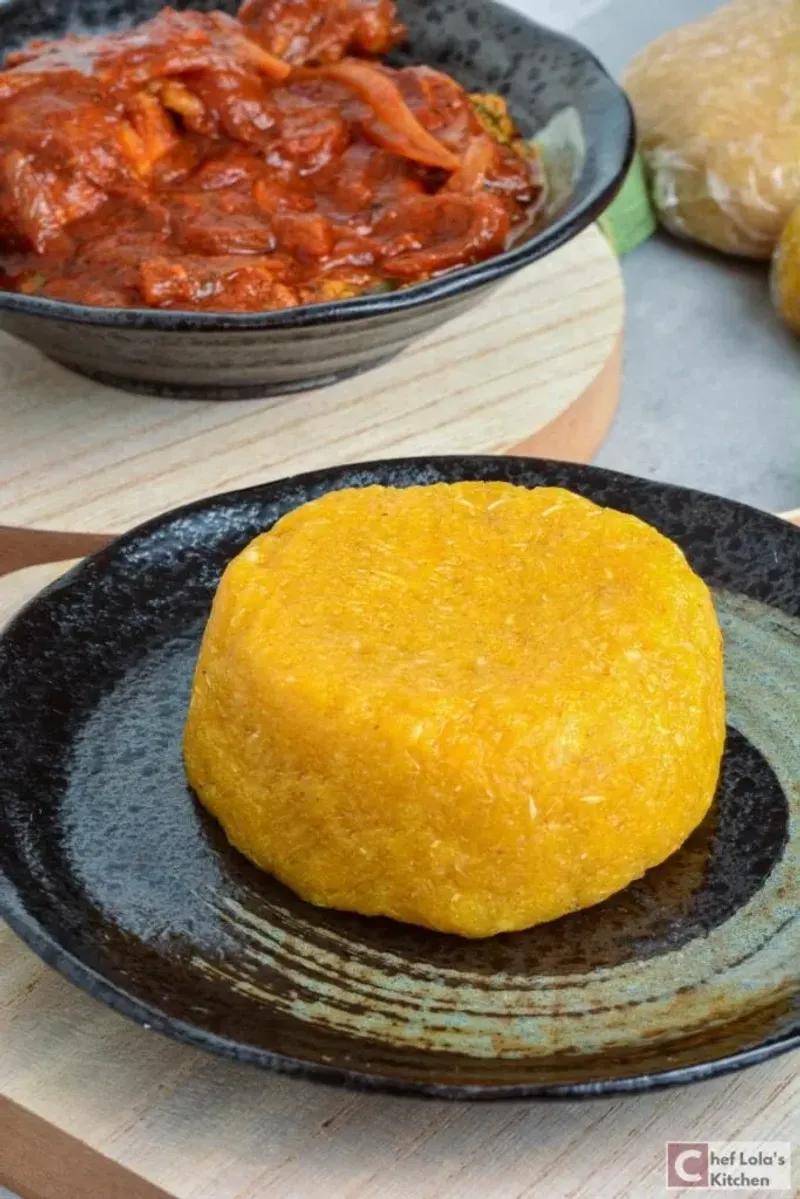 Eba and Egg Stew - Ghana