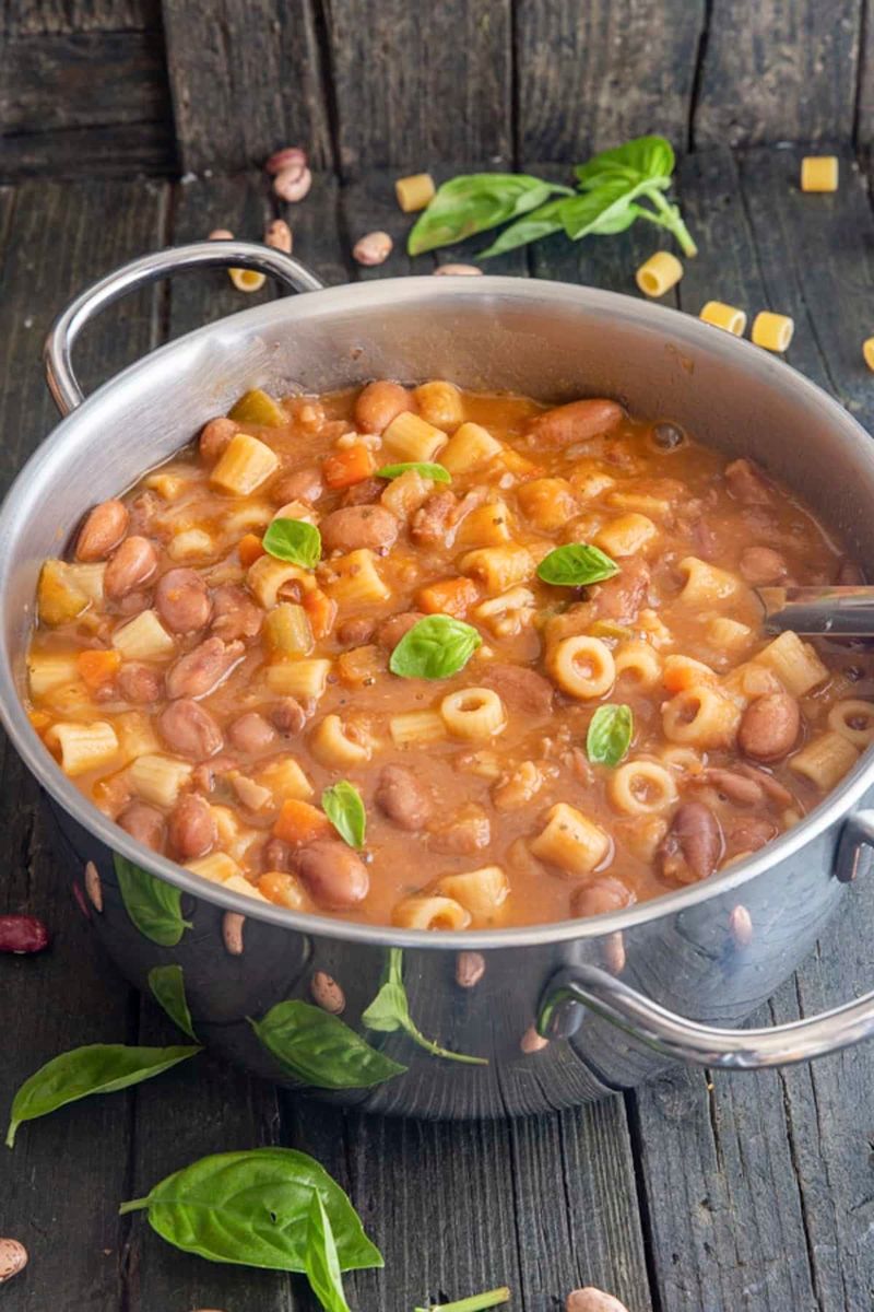 Tuscan Borlotti Bean and Pasta Soup