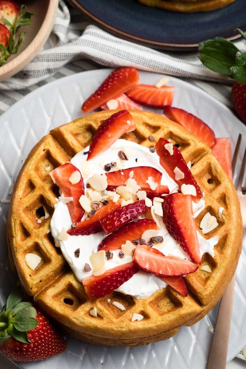 Whole Wheat Waffles with Yogurt Topping