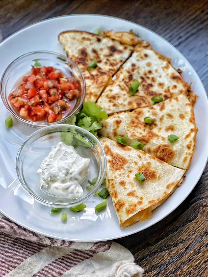 Microwave Chicken Quesadilla
