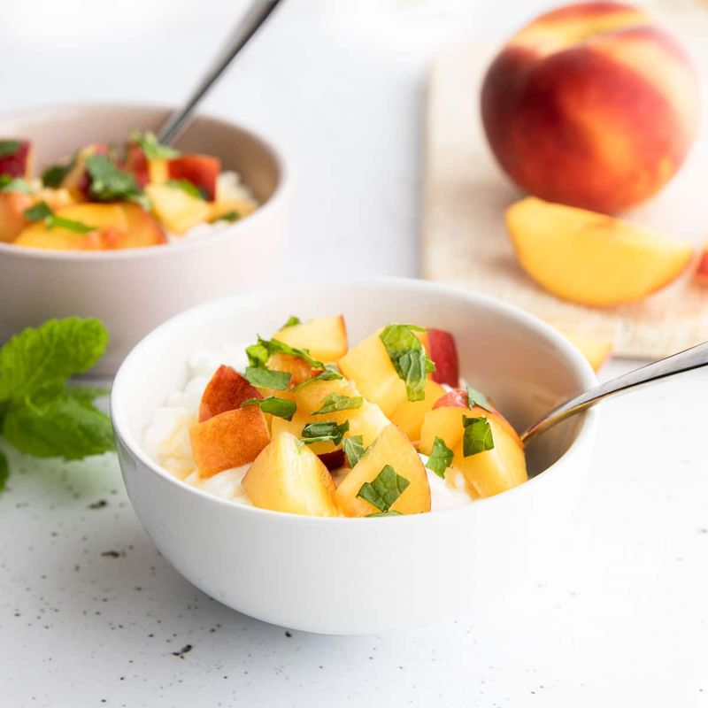 Cottage Cheese with Sliced Fruit