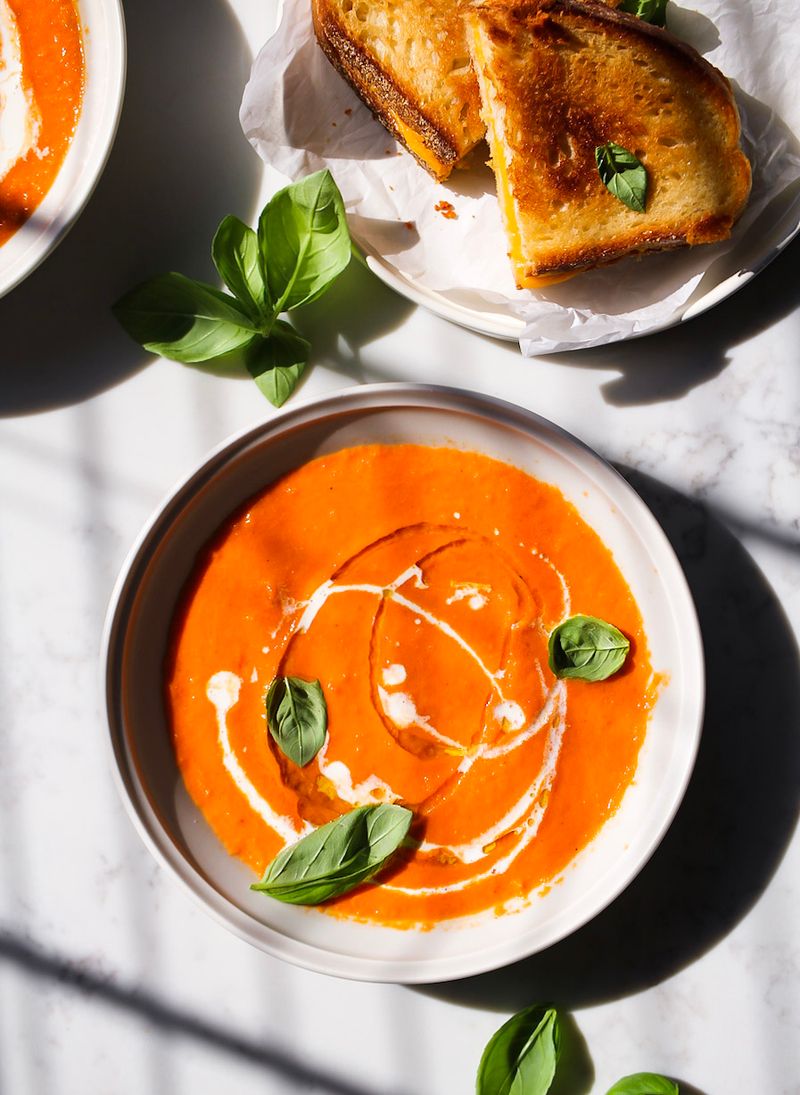 Grilled Cheese Sandwich with Tomato Soup