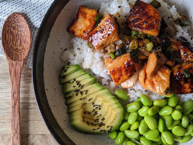 Teriyaki Salmon Rice Bowls