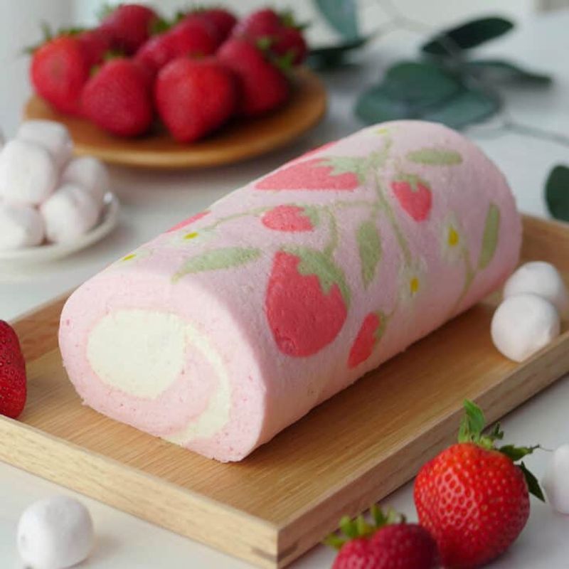 Swiss Roll Cake with Intricate Patterns