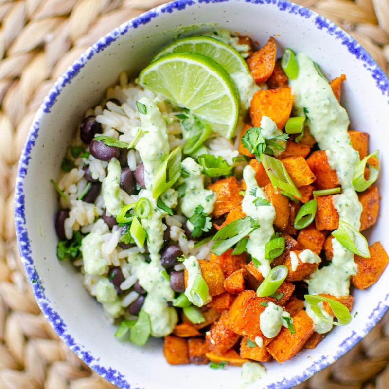 Roasted Sweet Potato and Black Bean Bowl