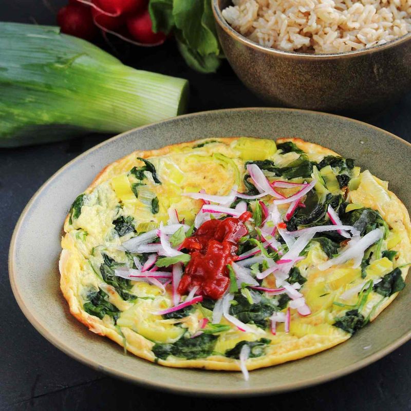 Radish Greens and Egg Scramble