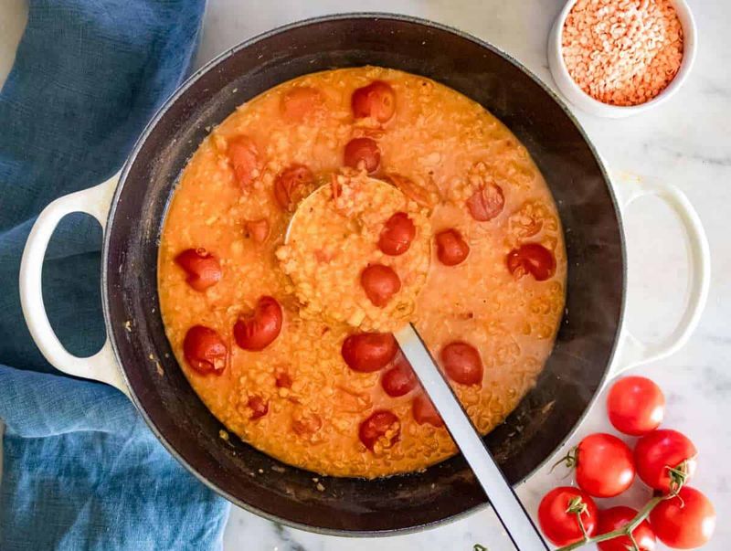 One-Pot Tomato and Lentil Orzo