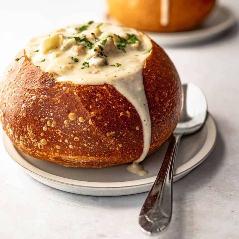 Clam Chowder in a Bread Bowl