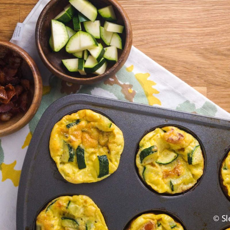 Shrimp and Zucchini Frittata Cups Baked in a Muffin Tin