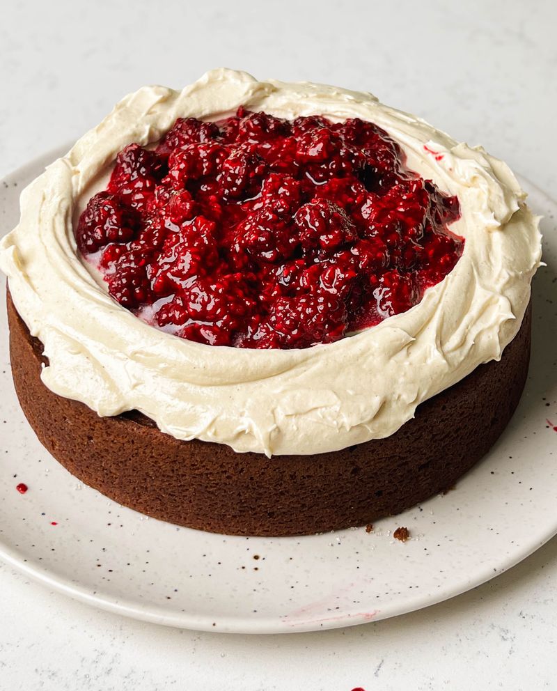 Fresh Berry Medley and Honey Drizzle Cake