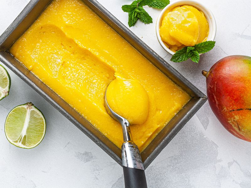 Mango Sorbet with No Added Sugar