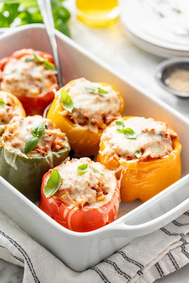 Stuffed Bell Peppers with Brown Rice and Turkey