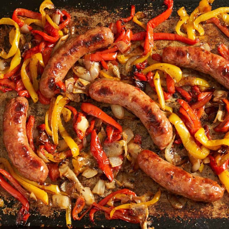 Sheet Pan Sausage and Peppers