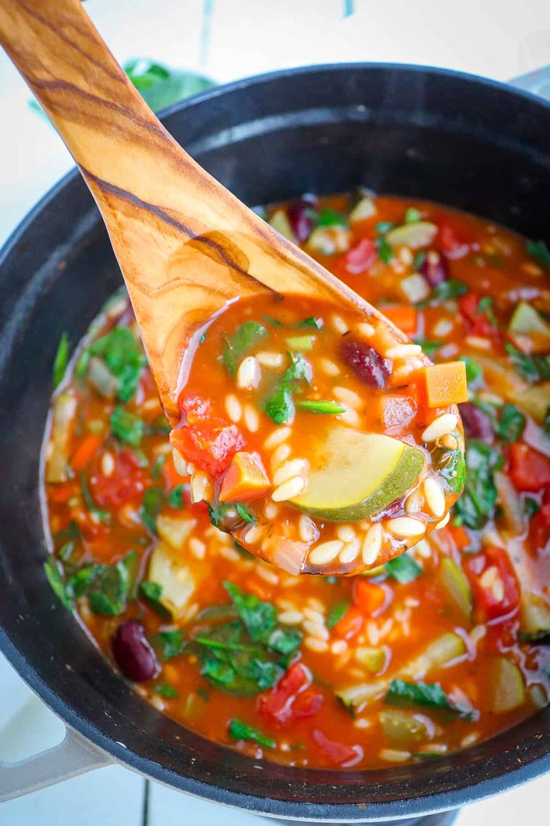 Autumn Vegetable and Orzo Minestrone