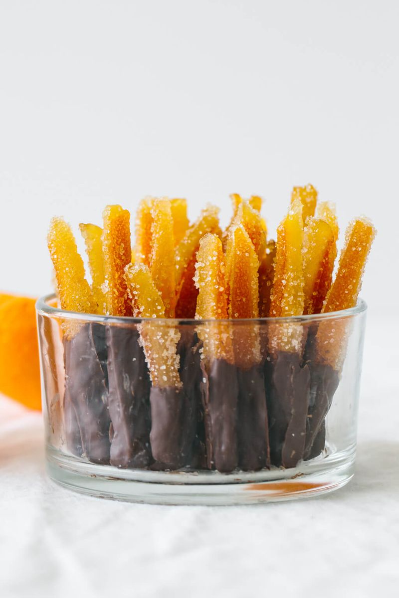 Candied Orange Peel Chocolate Dipped Treats