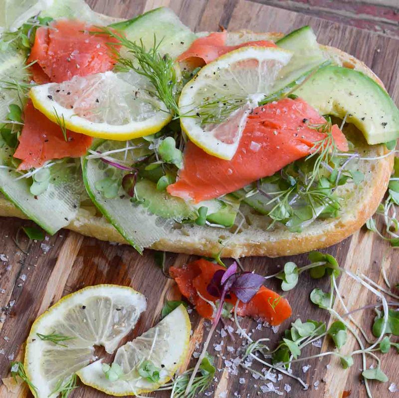 Smoked Salmon and Avocado Toast on Rye