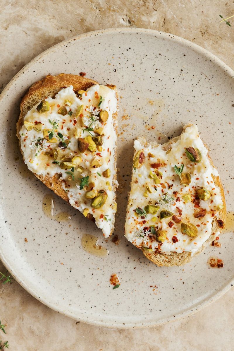 Ricotta and Honey on Whole Wheat Toast