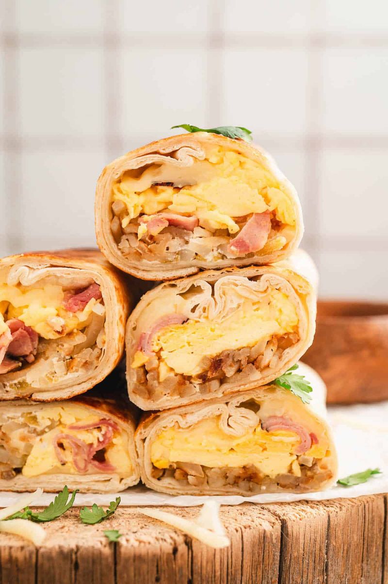 Turkey and Cheese Breakfast Wrap