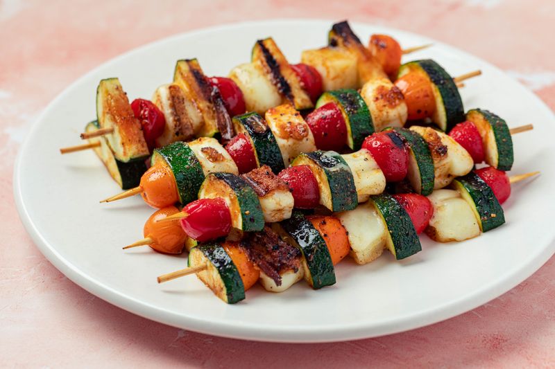 Build A Courgette And Halloumi Skewer