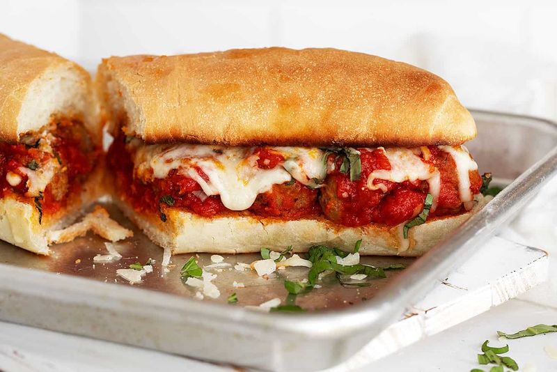 Meatball Sub with Marinara and Provolone