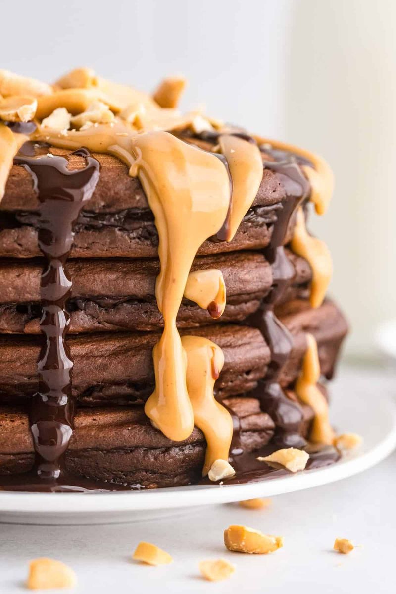 Chocolate Peanut Butter Pancakes