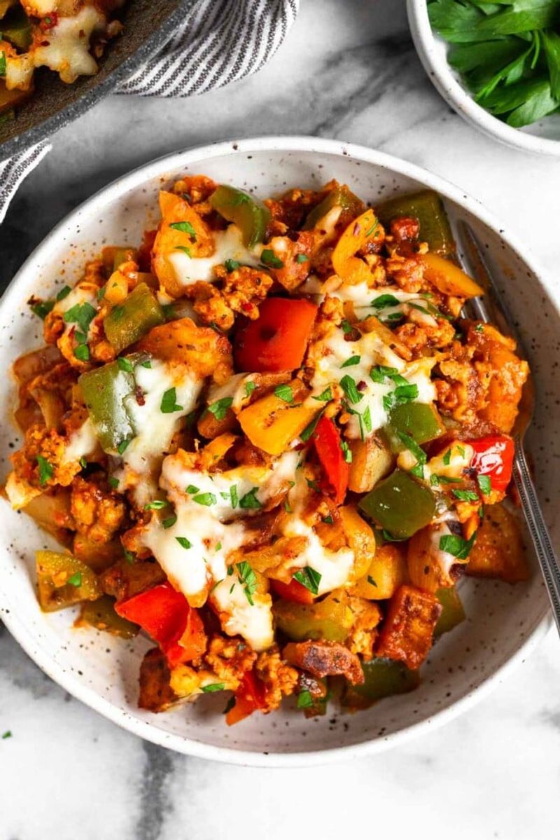 June's "Stuff" - Fried Vegetables with Hot Pepper Cheese