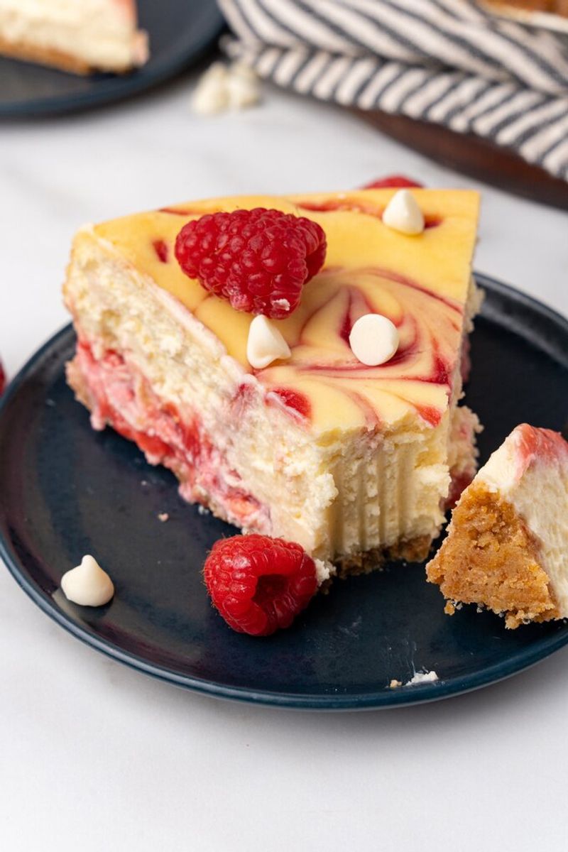 Raspberry White Chocolate Cheesecake