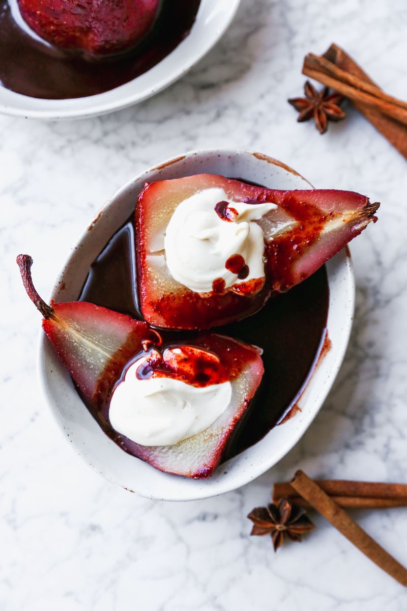Pear and Mulled Wine Compote