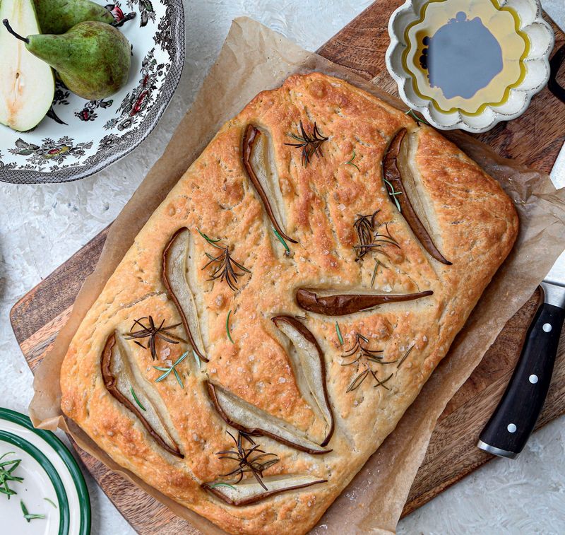 Pear and Rosemary Focaccia