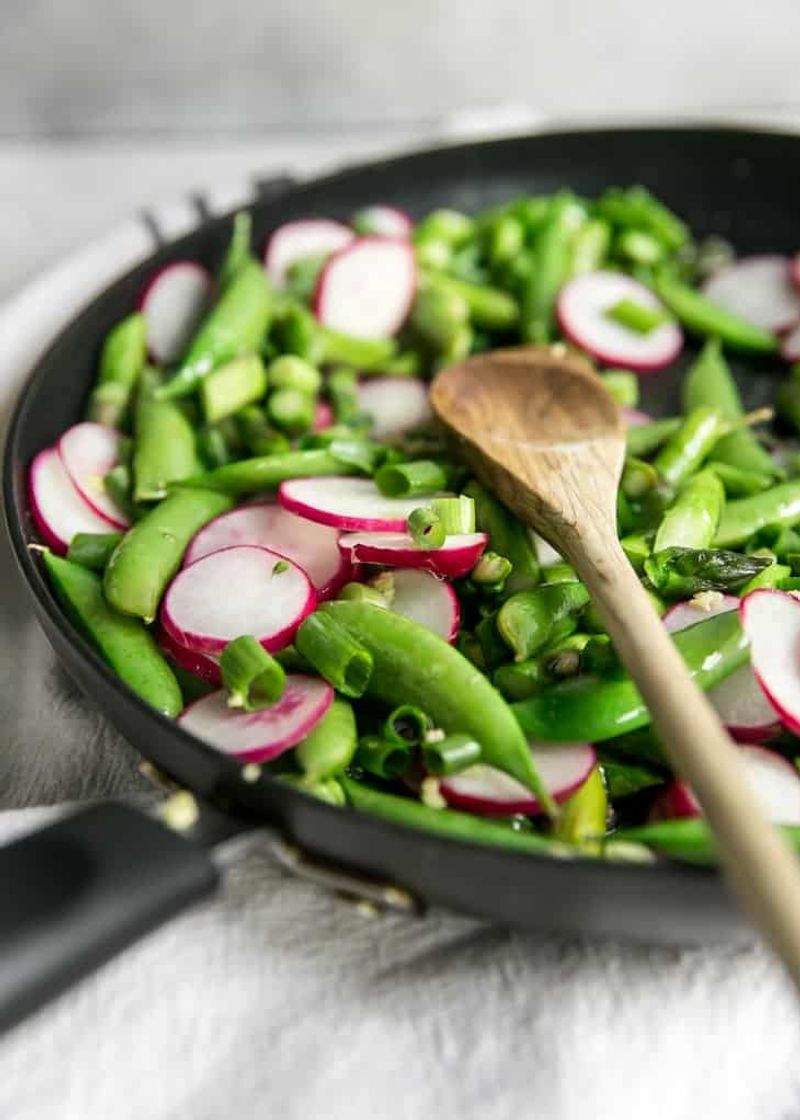 Radish and Snap Pea Stir Fry