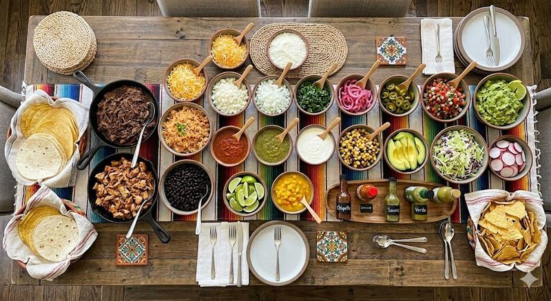 Create a Taco Bar With Fun Toppings Laid Out