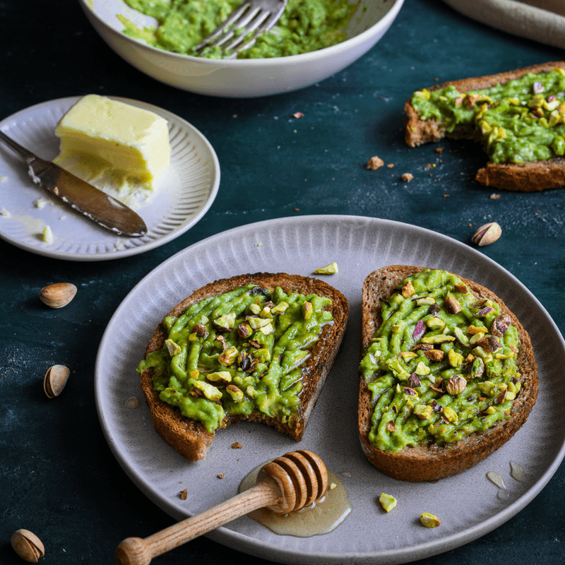 Avocado Toast with Crushed Pistachios
