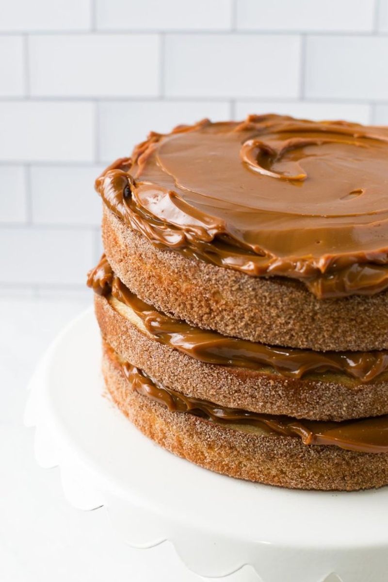 Churro Cinnamon Crunch and Dulce de Leche Cake