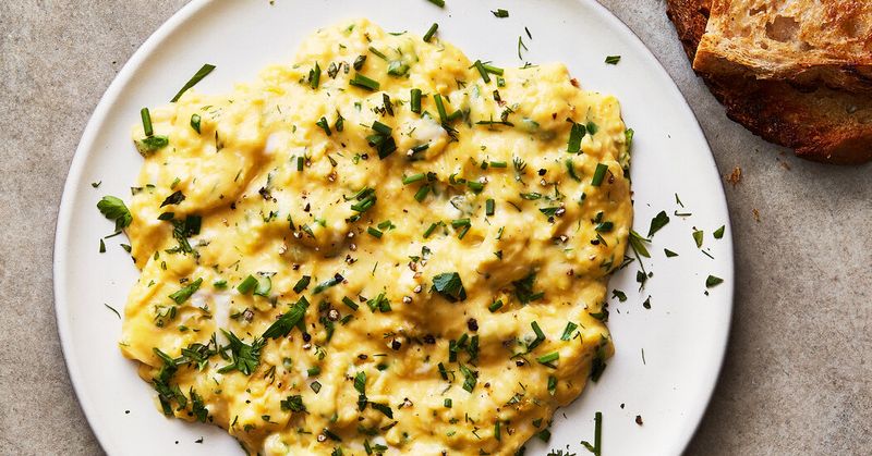 Savory Pistachio and Herb Scrambled Eggs