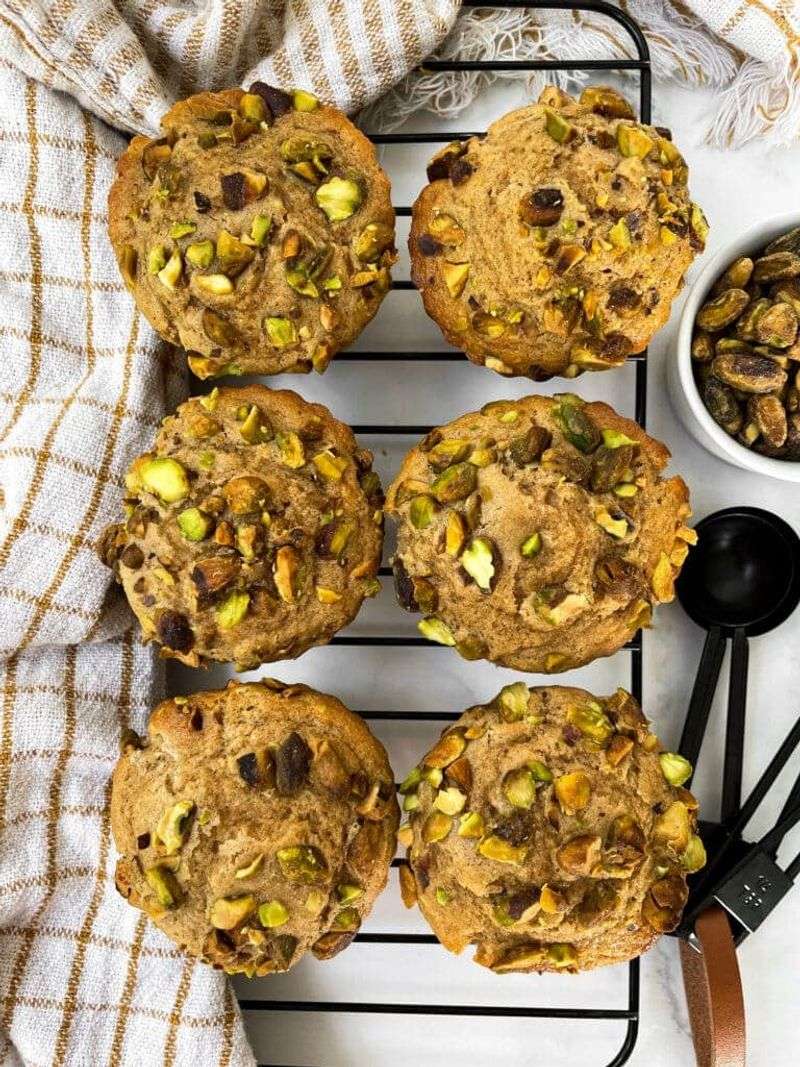 Pistachio Muffins with Dark Chocolate Chips