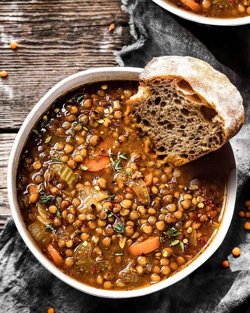 Lentil Soup With Cured Olives and Cumin