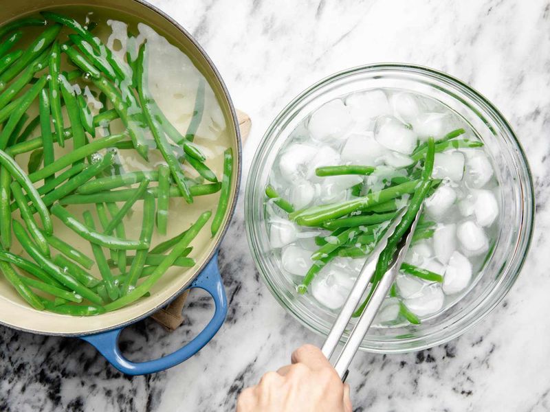 Green Vegetables Blanched in Salted Water