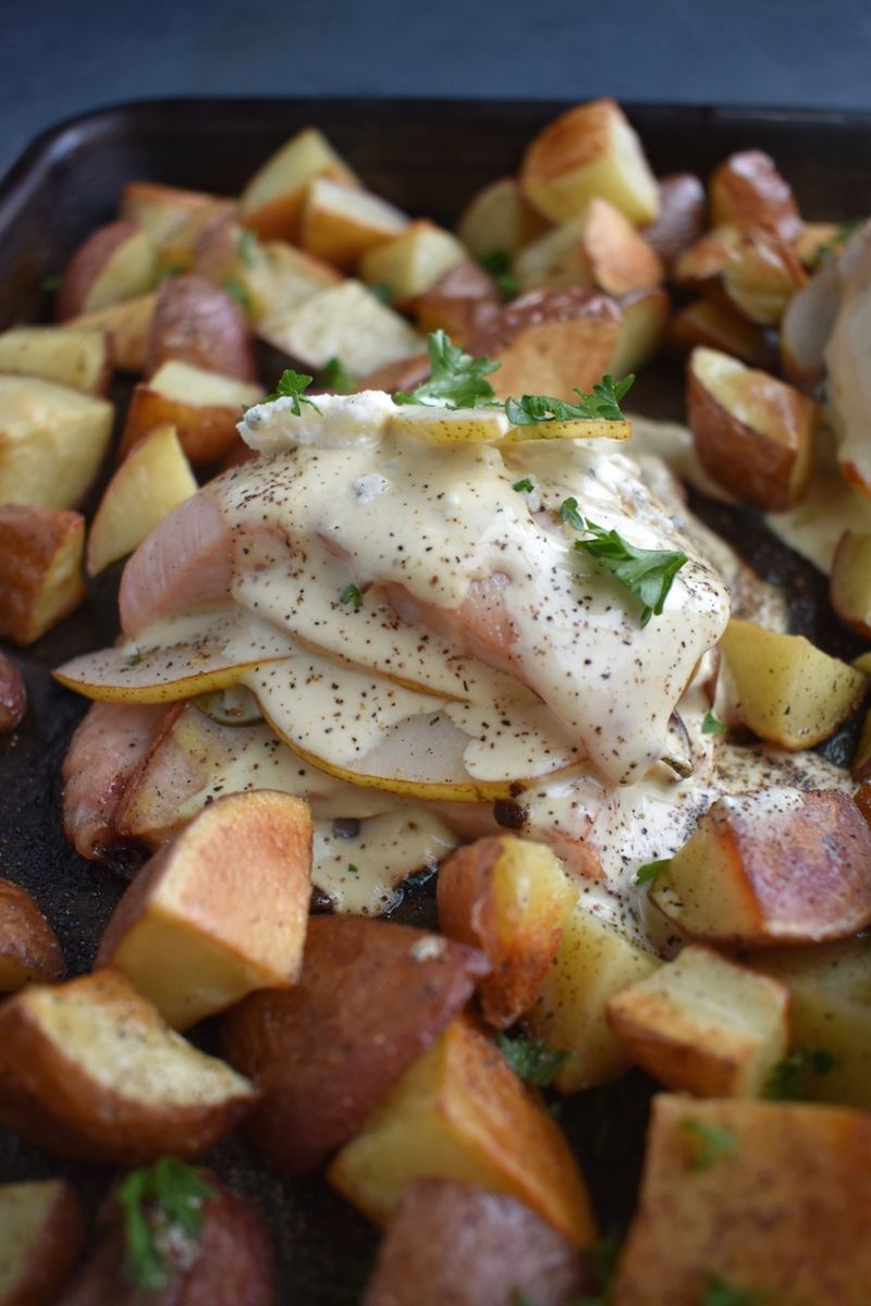 Blue Cheese and Pear Stuffed Chicken Breast