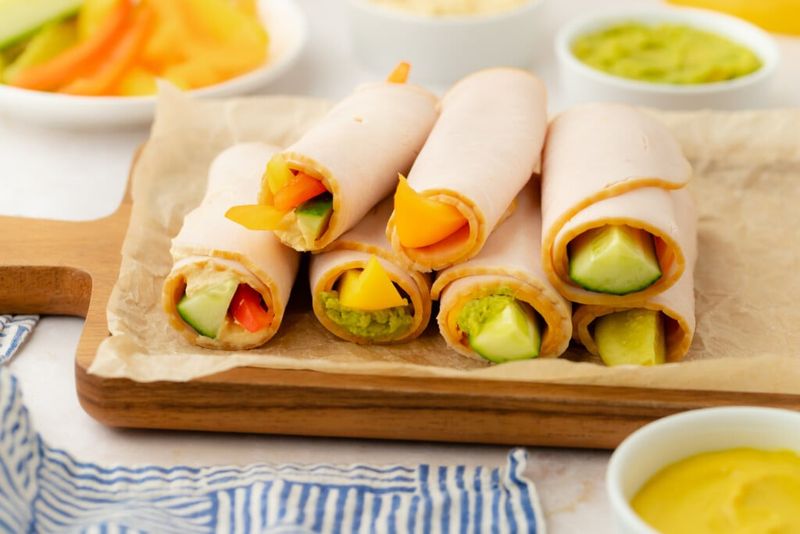 Cheese and Turkey Roll-Ups