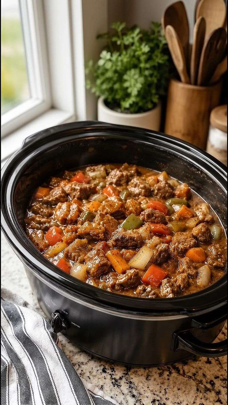 Slow Cooker Beef and Orzo Stew