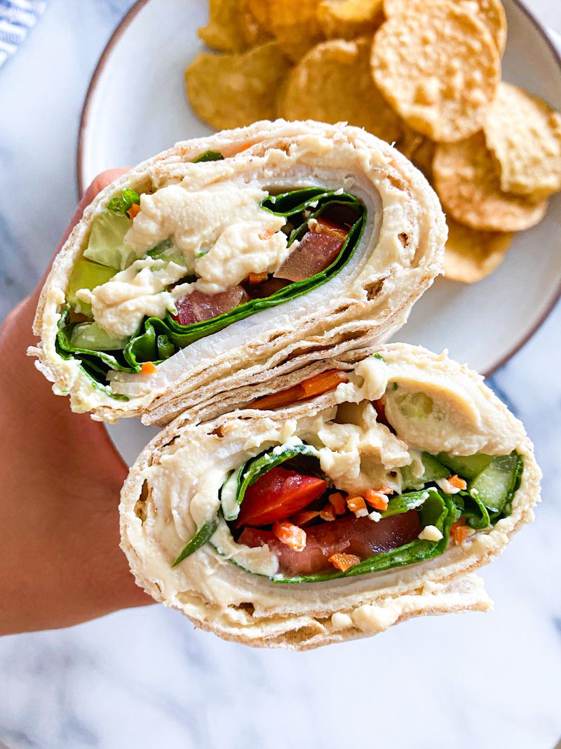 Cucumber Hummus Wraps