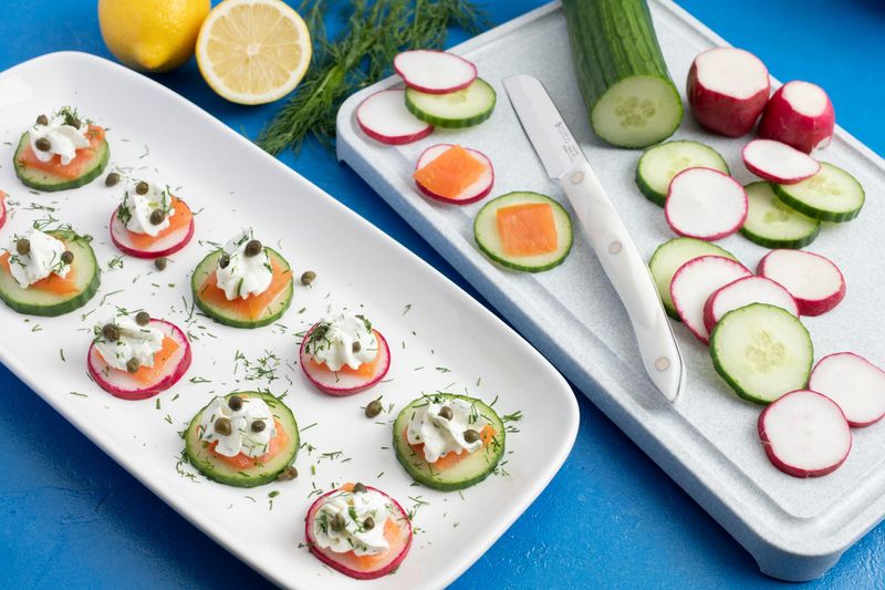 Radish and Smoked Salmon Bites