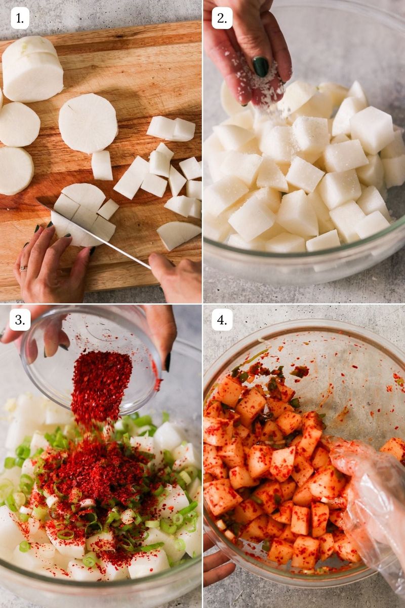 Korean Radish Kimchi (Kkakdugi)