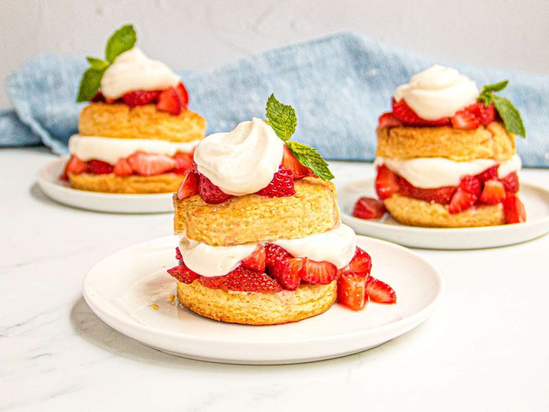 Strawberry Compote Shortcake Stack