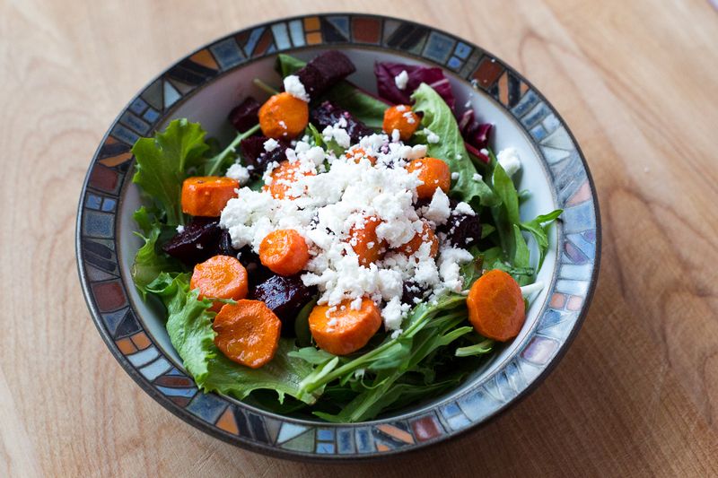 Roasted Beet And Carrot Salad With Feta