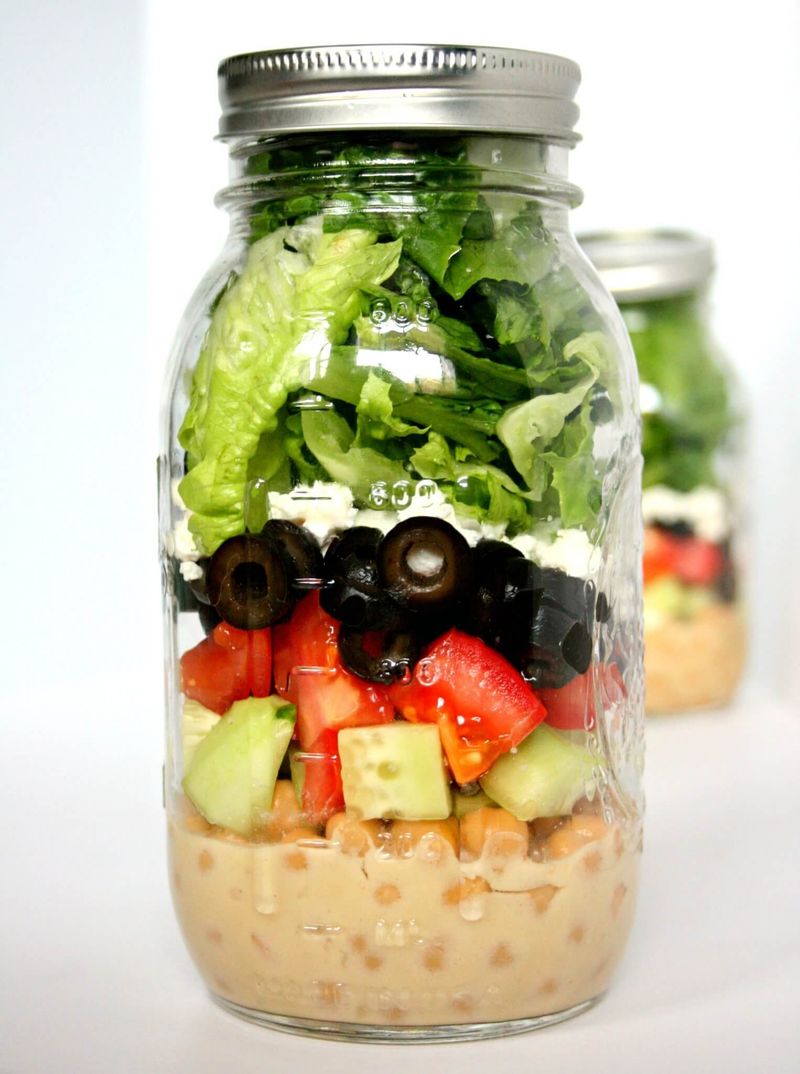 Mason Jar Greek Salad